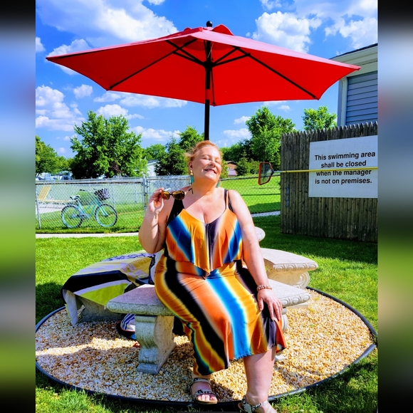 NEW NWOT CurvySense Plus Size Maile Orange Abstract Dress Size 3XL - Picture 7 of 7